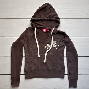 ELEMENT Brown Graphic Hoodie Sweatshirt – Size XS (Juniors Fit)